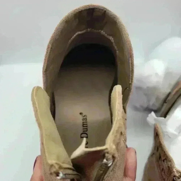 Pierre Dummas Women's Taupe Suede Ankle Boots Size 7 Back Zipper - Picture 9 of 9